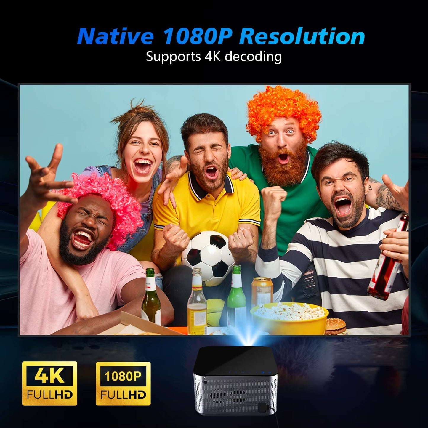 Experience Home Cinema Like Never Before with the Android 11 4K Smart Projector 1920x1080P Full HD,